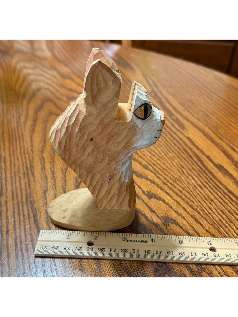Peepers Hand Carved Hand Painted Orange Cat Eyeglass Holder - Picture 10 of 16